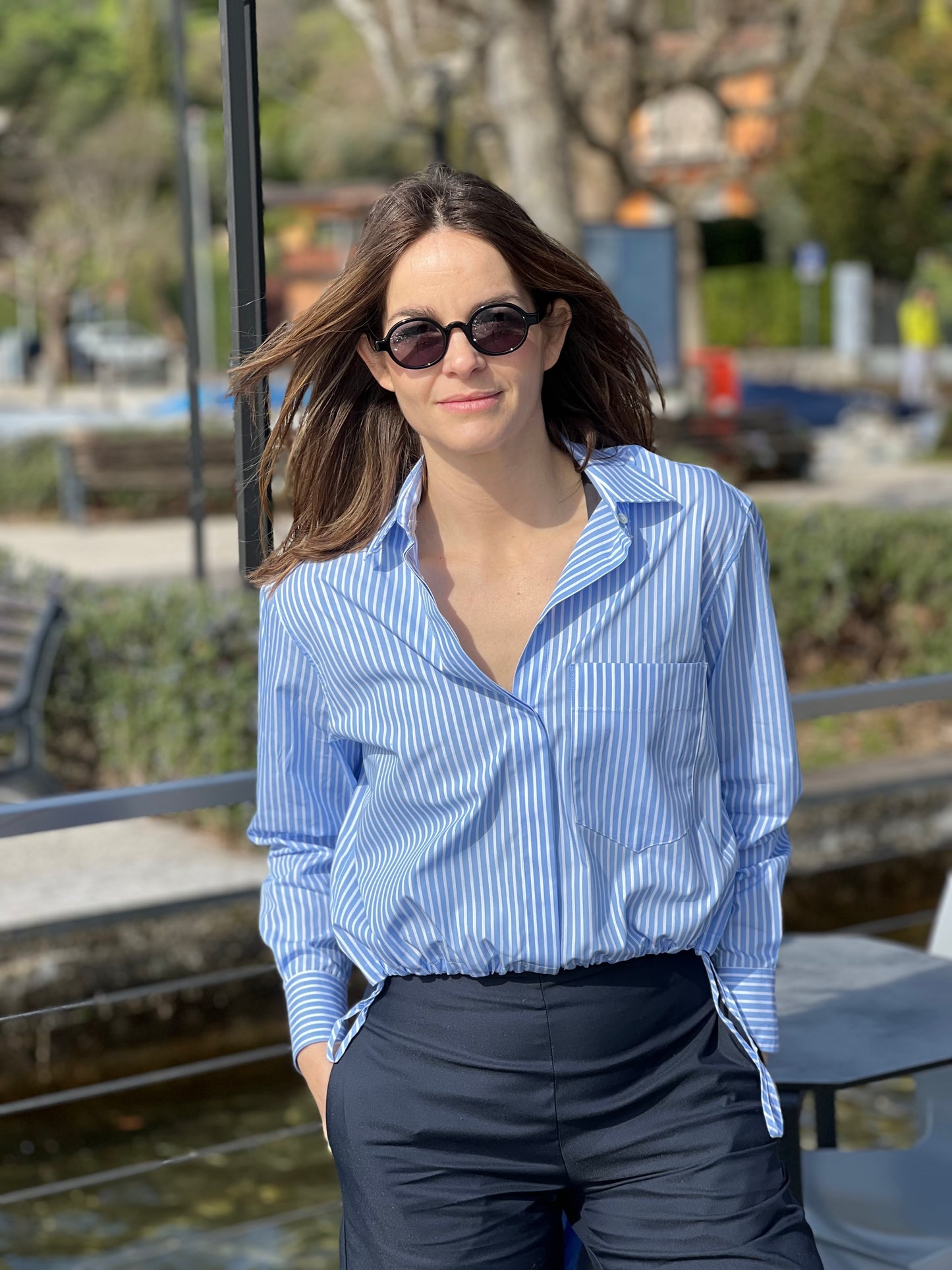 Camicia Crop in popeline