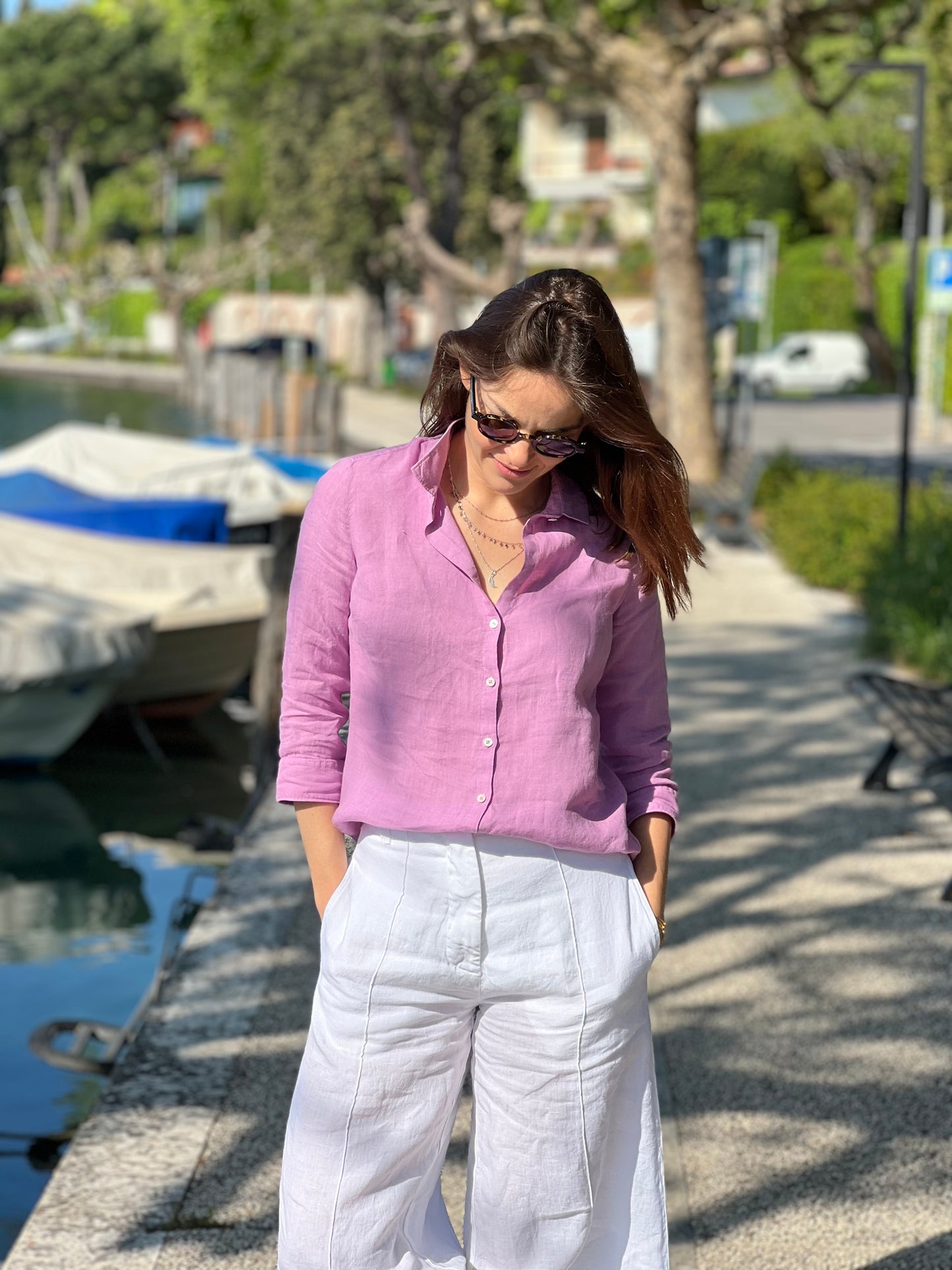 Camicia Manica 3/4 in Lino