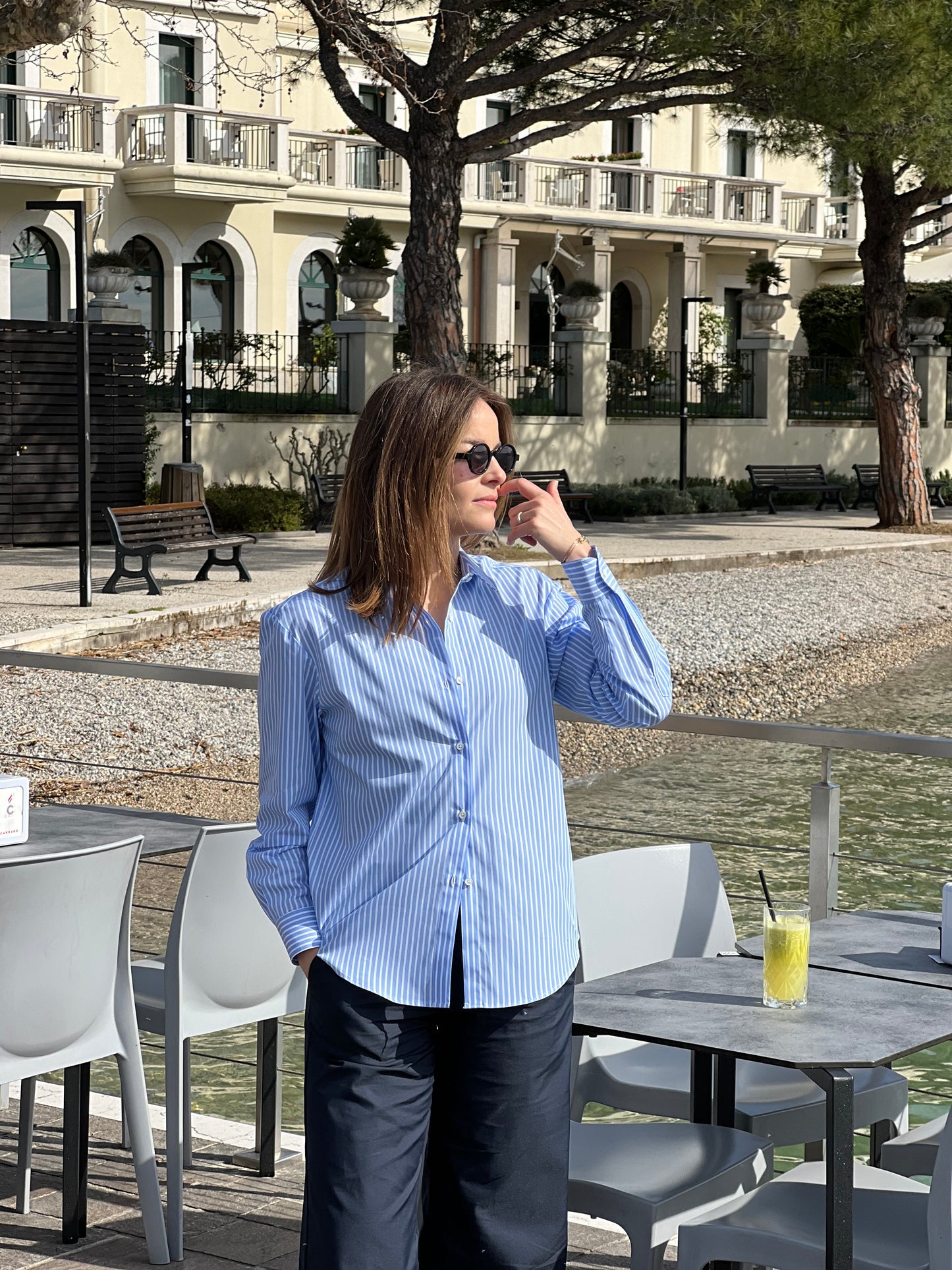Camicia over a righe