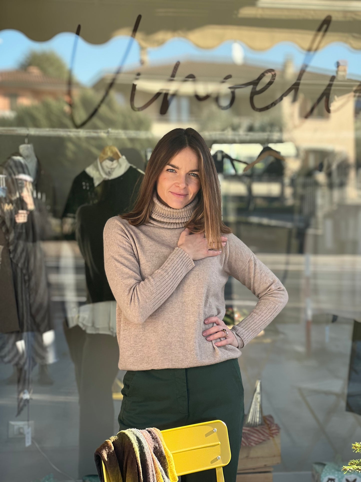 Maglione Collo alto in puro Cashmere