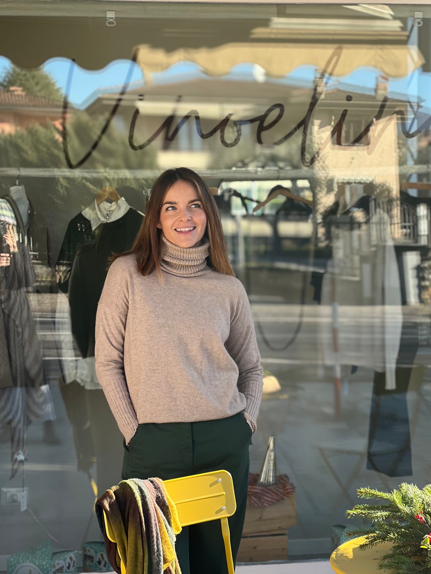 Maglione Collo alto in puro Cashmere
