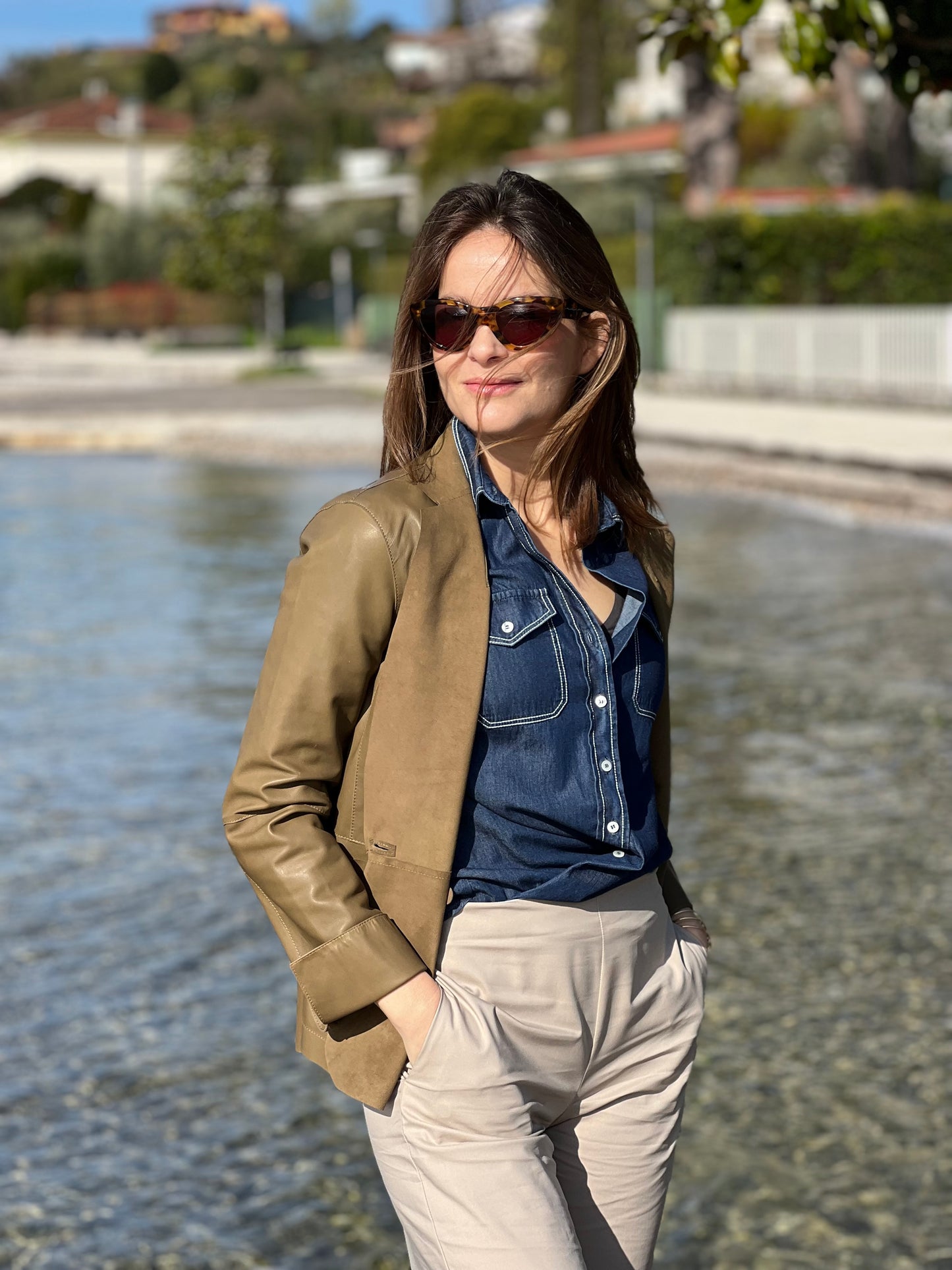 Camicia Denim con Manica 3/4