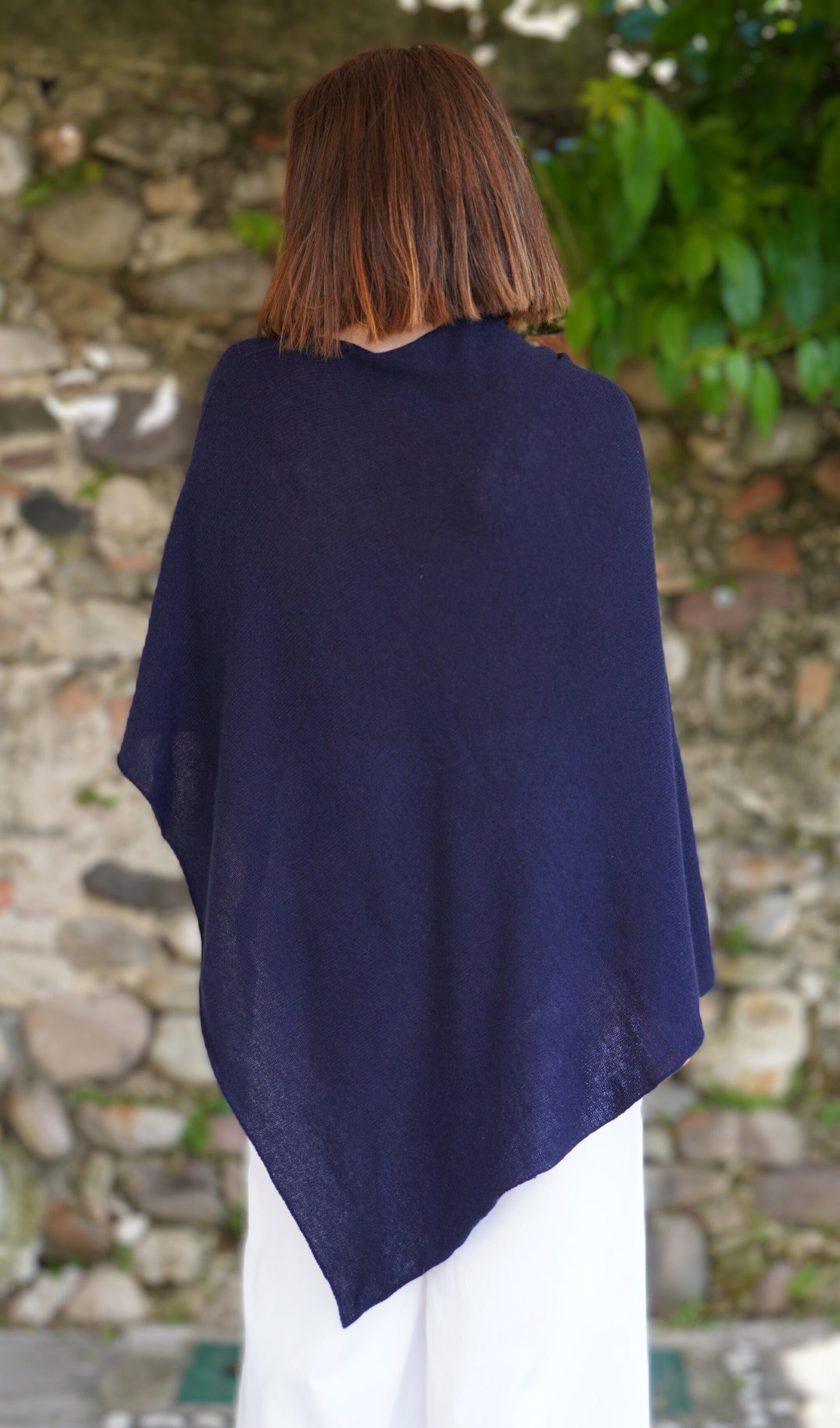 Poncho in puro cashmere