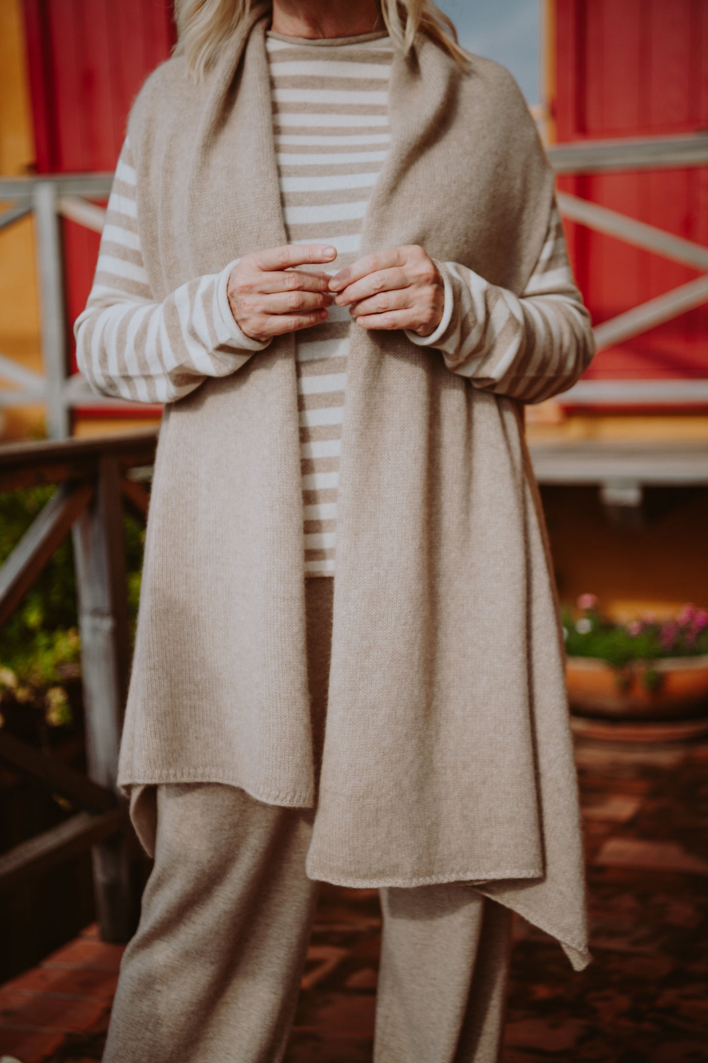 Gilet-Stola in puro cashmere